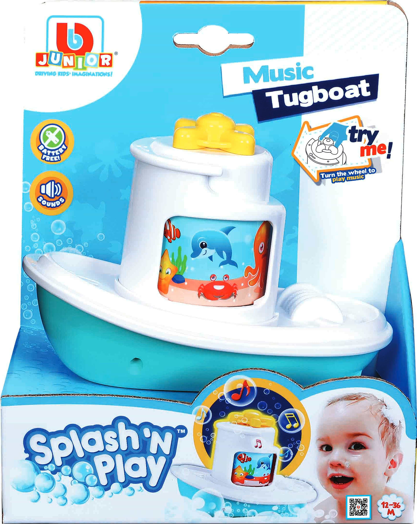 Игрушка для ванной Bb Junior Splash 'N Play музыкальный буксир (16-89024)